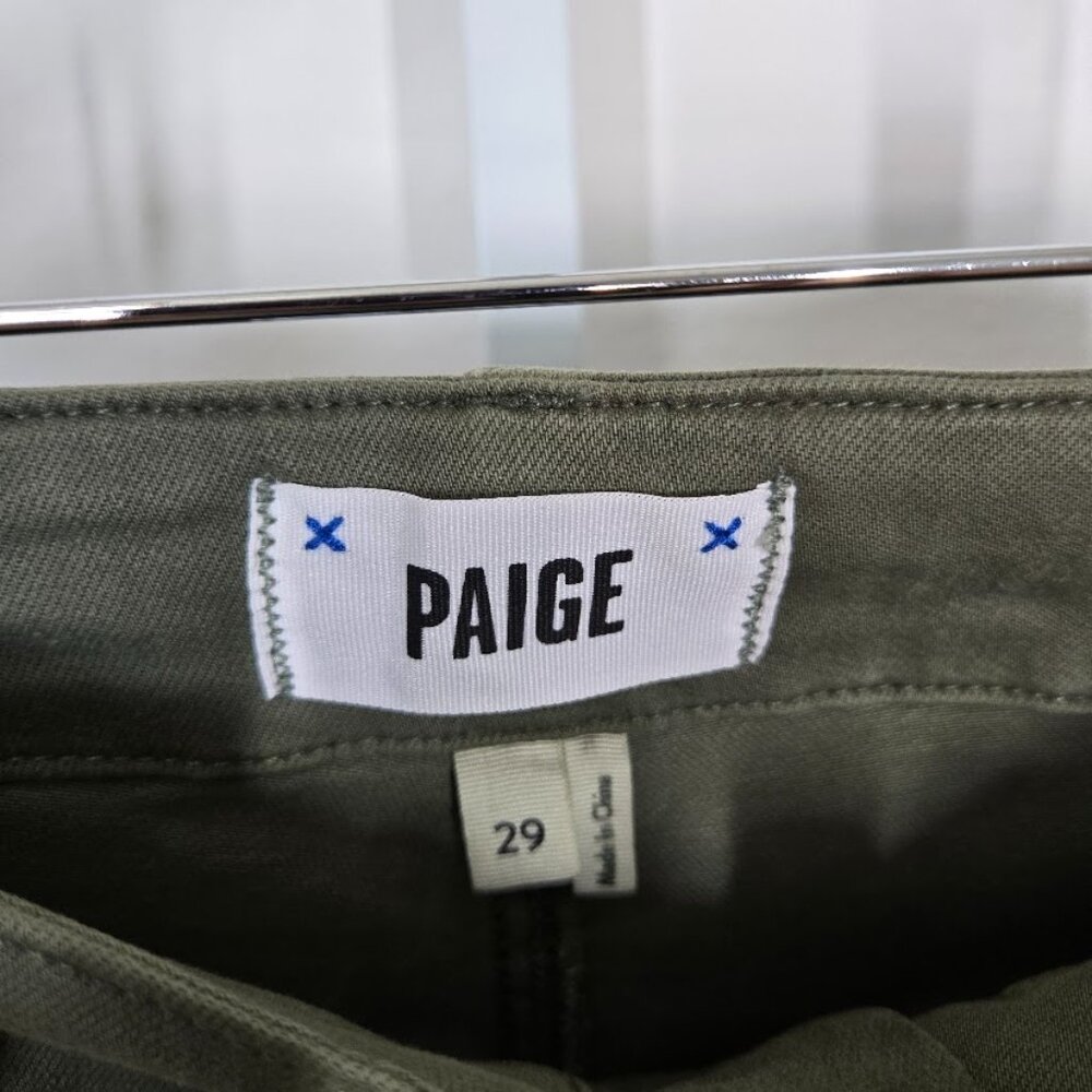 PAIGE Carly Wide Leg Cargo women's jeans in Vintage Ivy Green Size 29 NEW - Picture 9 of 11